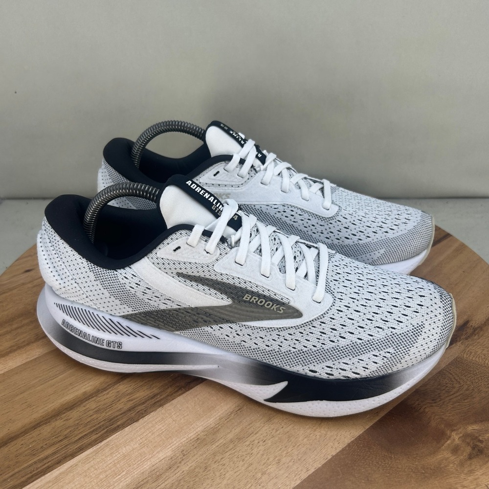Brooks Adrenaline GTS 24 Mens Running Shoes White Black Grey 1104371D126 Size 9